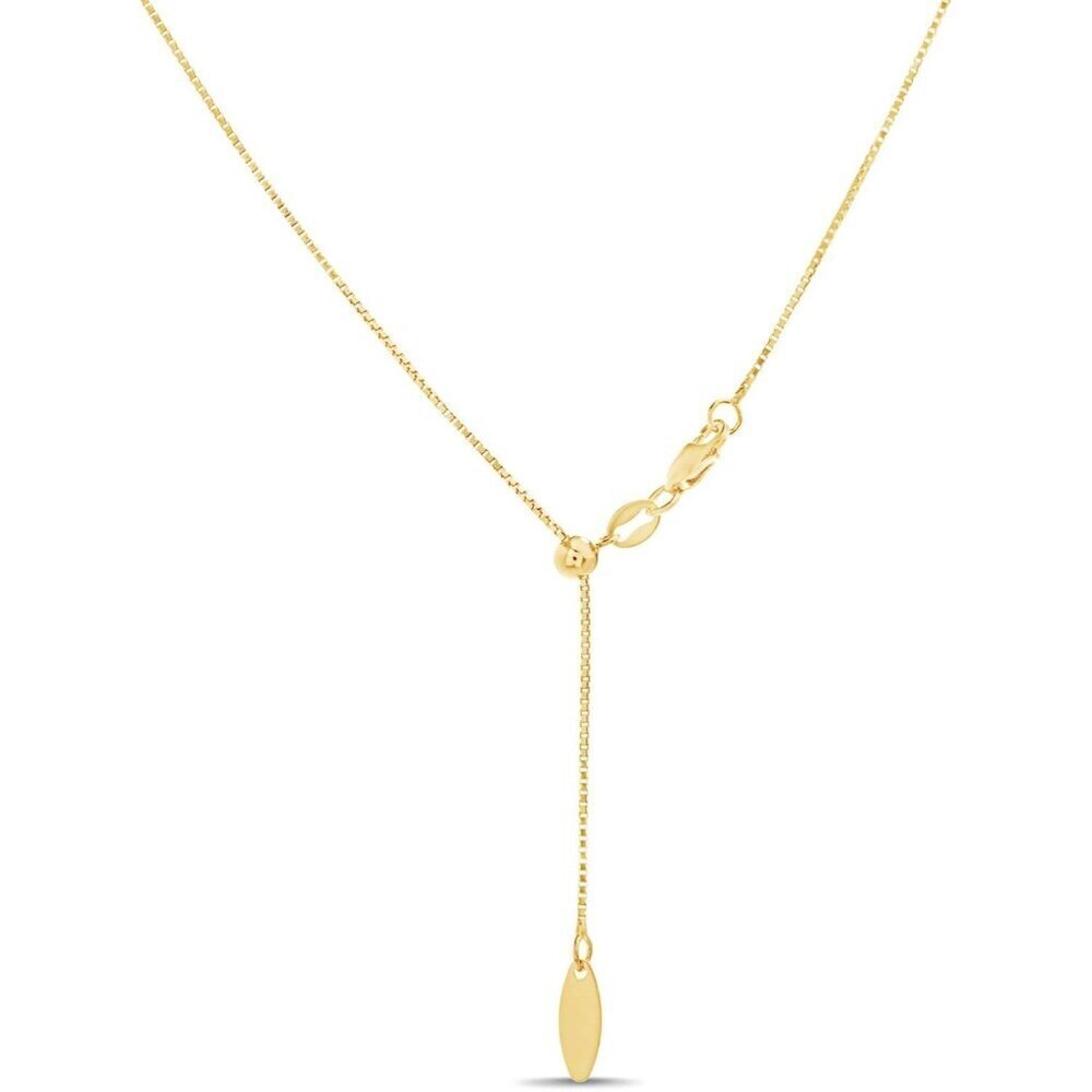 Women Yellow Box 925 Sterling Silver 14-24" Adjustable Chain Necklace Jewelry
